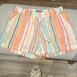 Striped linen shorts size small